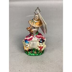 Radko Mother Goose & 2 Goslings Blown Glass Ornament - Damage On Tail